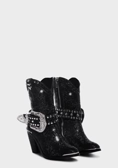 Club Exx Rhinestone Cowboy Boots - Black – Dolls Kill Western Party Boots With Rhinestone Rivets, Western Style Party Boots With Bling, Western High Heel Boots With Rhinestones, Western High Heel Rhinestone Boots, Western Boots With Rhinestone Rivets For Winter, Western Winter Boots With Rhinestone Rivets, Western Party Boots With Rhinestones, Western Rhinestone Party Boots, Western Style Party Boots With Rhinestones