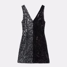 *** No Trading *** Short Sequin Mesh Dress With V-Neck And Wide Straps. Composition Outer Shell 100% Polyester Lining 93% Polyester, 7% Elastane Black V-neck Sequin Dress For Cocktail, Black Contrast Sequin Mini Dress For Date Night, Black Mini Dress With Contrast Sequin For Date Night, V-neck Contrast Sequin Mini Dress For Date Night, V-neck Mini Dress With Contrast Sequin For Date Night, Contrast Sequin V-neck Mini Dress For Date Night, Black V-neck Sequin Dress For Night Out, Black V-neck Sequin Dress With Contrast Sequins, Black Contrast Sequin Dress For Date Night