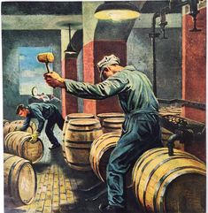 Vintage Whiskey Advertising! #hiramwalker #decor #barrels #art #vintage #americana #sarazen #imperial Vintage Business, Wine Poster, Wine Barrels, Ad Magazine, Magic Realism, European Art, Wine Barrel, Wine Cork, Wine Making