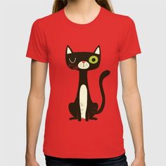 Black Cat T-shirt by Monster Riot | Society6 Cat T Shirt, Cat T, Cat Tshirt, Animal Art, Black Cat, Graphic Tshirt