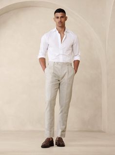 Mens Wedding Guest Outfit, Wedding Guest Outfit Men, Semi Formal Wedding Attire, Wedding Guest Men, Linen Pants Suit, Beach Formal, Formal Wedding Attire, Casual Wedding Attire, Rehearsal Dinner Outfits