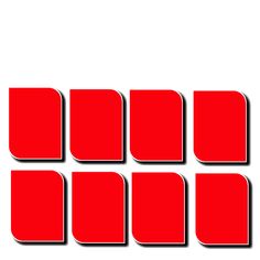 four red squares are arranged in the shape of rectangles on a white background