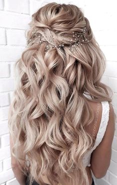 Wedding Hair Half, Long Hair Wedding Styles, Wedding Hairstyles Half Up Half Down, Wedding Hair Down, Wedding Hairstyles For Long Hair, Half Up Hair, Bridal Hair And Makeup, Formal Hairstyles