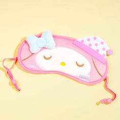 Make sure you have this cute My Melody sleep mask by your bedside! This sleepy My Melody is wearing a night hat to match the mood. Use it to help you get to sleep at night. Comes with a plastic slider pouch Night Hat, Cute My Melody, Sanrio Fashion, 2000s Japanese Fashion, Kitty Accessories, Mask Cute, Kitty Coloring, Sleep Masks, Random Items