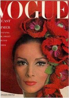 a woman with flowers in her hair is featured on the cover of a magazine,