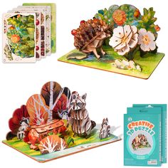 an assortment of 3d paper art and crafting supplies