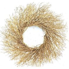 a dried wreath on a white background