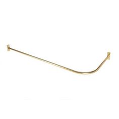 a gold metal towel bar on a white background