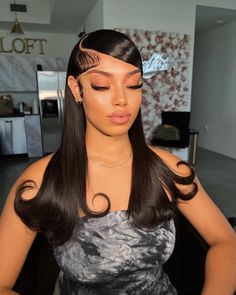 Super cute doll style😍😍Amazing frontal wig with swoop bangs from stylist @beautybytatetaylor 💃💃 Follow @bombtress_hair for more stunning styles🙌 Pick a bomb wig and enjoy best deals of the year💋💋 . . . . . . . . . . . #explorepage #blackhairmag #frontalinstall #lacefrontwig #straighthairwigs #straightwig #lacefront #wigunits #wiginstall #lacewigs #lacefrontalwig #issawig #wigstore #wigsale #wigsforsale #affordablewigs #gluelesswig #transparentlace #frontalunits #frontalwig #whatlace Slick Back Wig, Swoop Bob Weave, Zumiez Outfits, Frontal Styles, Barbie Hairstyle, Hogwarts Dr