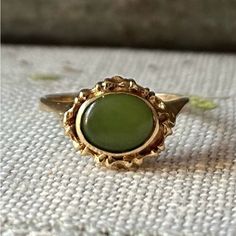 Marked Old Jewelry Maker Dason For Old Fine Jeweler Davidson And Son’s Of New York. Centered In Bezel Setting Is A Decent Size Jadeite/Jade. Stamped 14k For Solid Yellow Gold. Size 8 Jade Engagement Ring, Jade Ring, Bohemian Rings, Old Jewelry, Fine Jewels, Jewelry Maker, Bezel Setting, Red Yellow, Red Gold