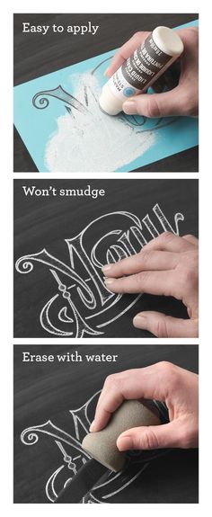 the instructions for how to use chalk paint on canvass and paper towels are shown