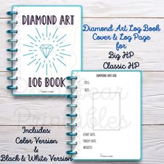 the diamond art book cover and log page for big hipp classic hb, black & white version