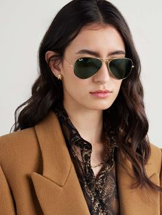 RAY-BAN Large aviator-style gold-tone sunglasses | NET-A-PORTER