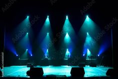 stage lighting with blue and green lights