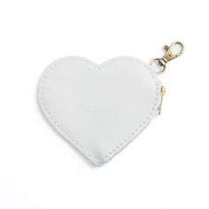 All Color: Pearl | top zippered heart shaped pouch with keychain Sweet Heart, Luggage Accessories, Leather Goods, You Bag, Luggage Bags, Lobster Clasp, Pouch, Shades, Zipper