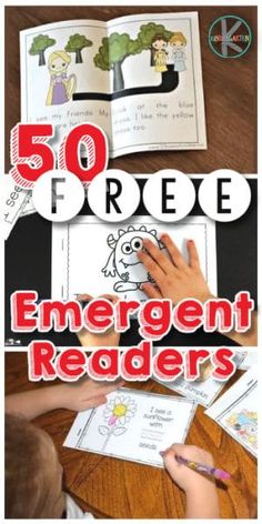 the 50 free emerge emerge readers for children to use in their writing and reading skills