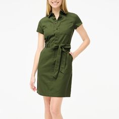 Brand New With Tags 100% Cotton. With Pockets! Machine Wash. Utility Dress, J Crew Dress, Green Dress, J Crew, Colorful Dresses, Size 12, Mini Dress, Brand New