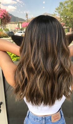 Brown Hair Looks, Black Hair With Highlights, Highlights Brown Hair, Hair Color Balayage