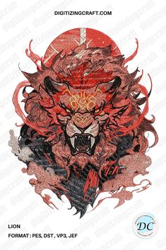 an image of a lion with flames on it's face and the words digitalizing craft