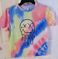 Girl's tie dyed shirt from SHEIN. It is brand new without tags, so it is in perfect condition. Has a picture of an ice cream dripping on the front.  Is NOT t-shirt material.  95% Polyester, 5% Spandex.  Size tag says 11-12 years.   18" from armpit to armpit 22" from the top of the shoulder to the bottom (length in the front) I WILL COMBINE SHIPPING ON TWO OR MORE ITEMS NBADLED If you have any questions, don't hesitate to ask. I will respond as soon as I can.  Thank you SO much for your interest! Tie Dye Shirts Patterns, Tie Day, Men Tie, Tie Dye Fashion, How To Tie Dye, Diy Vetement, Tie Dye Diy, Tie Dye Outfits, Tie Dye Shirts