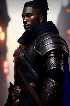 Black Warrior Male, Black Elf Male, Male Warrior Fantasy Art, Digital Concept Art, Art Splash, Black Warrior, Warrior King, Splash Screen