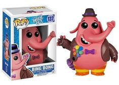 a pop vinyl figure in a box with an image of the character from inside out