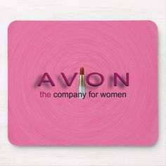 the company for women logo on a pink background mousepad with a lipstick in it