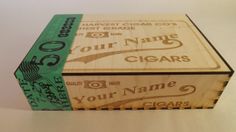 Personalized wood cigar box with tax stamp band- A great gift for any cigar smoker. Wrap A Gift, Cigars, Great Gifts, Stamp, Band, Wood, Gifts