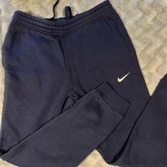 Dark Blue Nike Sweats Never Worn Dark Blue Sweatshirt, Burr Basket, Athletic Clothes, Pants Nike, Nike Sweats, Nike Sweatpants, Blue Sweatshirt, Blue Nike, Athletic Outfits