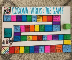 a bulletin board with the words corona - virtus, the game written on it