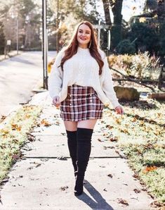 28+ trendy skirt ideas for winter cable knit #skirt Plus Size Winter Outfits, Plus Size Fall Outfit, Plus Size Fall Fashion, Fashion 90s, Plus Size Winter, Trendy Skirts, Moda Plus