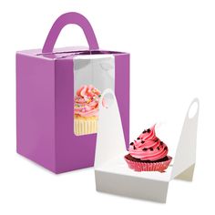 PRICES MAY VARY. 【Safe to Use】- These cupcake boxes are made of food grade quality cardboard paper, eco-friendly, reliable and sturdy enough to prevent deformation. These boxes can be used as treat boxes/ cookie boxes/ gift boxes. 【Beautiful Display and Easy Carrying】- The single cupcake boxes with large clear window design can clearly present your cute and delicate cupcakes without exposing to the air, sturdy handle allows guests to carry the cupcakes easily. These cupcake containers will make Individual Cupcake Boxes, Single Cupcake Boxes, Cupcake Carrier, Cupcake Container, Window Inserts, White Cupcakes, Homemade Pastries, Homemade Muffins, Cupcake Holder