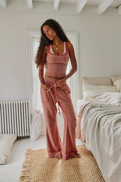 Sugar Plum Lounge Set | Free People Sugar Plum, Fitted Top, Set Free, Running Clothes, Lounge Set, Lounge Sets, Boho Clothing, Small Bust, Workout Tops