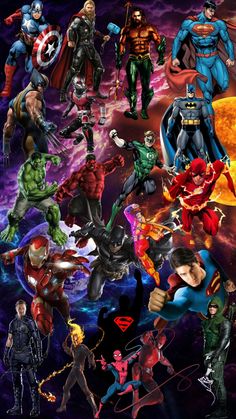 an image of many different superhero characters