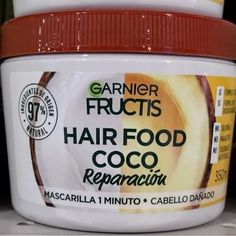 1 Frasco Garnier Fructis Hair Food Coco Para Cabello Daado. Cada Frasco Contiene 350ml. 1 Jar Of Garnier Fructis Coconut Hair Food For Damaged Hair. Each Jar Contains 350ml Each. Fructis Hair Food, Coconut Hair, Garnier Fructis, Hair Food, Color White