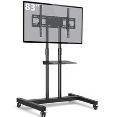 a tv stand with a flat screen on it