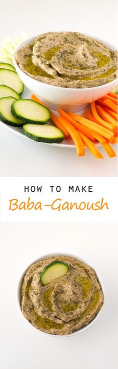 an image of how to make baba - gamoush with cucumbers and carrots