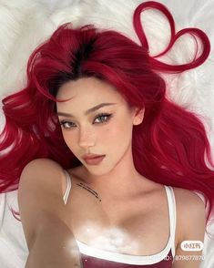 Straight Red Hair, Bright Red Hair, 얼굴 그리기, Red Wigs, Hair Reference, Asian Hair, Hair Inspo Color, 인물 사진, Wigs With Bangs