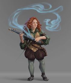 Halfling Bard by Zeljka Debeljak : ImaginaryCharacters Halfling Bard, Dnd Halfling, Gnome Dnd, Dnd Bard, Light Armor, Pathfinder Character, Heroic Fantasy