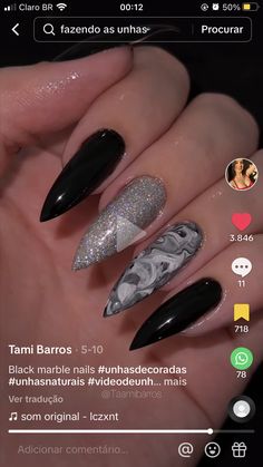 Goth Nails, Nail Decorations, Glow Up?, Nail Tips, Stylish Nails, Beautiful Nails, Fun Nails, Nails Inspiration, Nail Inspo