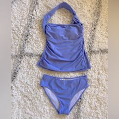 Lavender Two Piece Swimwear Size Medium Ruched Sides Nwt Pretty One Piece Swimsuit, Lavender Clothes, Dress Bathing Suits, Modest Swimsuits For Women, Full Swimsuit, Cute Tankinis, Aesthetic Swimsuit, Swim Dresses, Purple Swimsuit