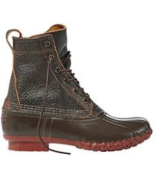 #LLBean: Women's L.L.Bean Boots, 8" Bison Womens Duck Boots, Brown Brick, Bison Leather, Rubber Boot, Bean Boots, Shoe Boot Sandals, Red Sole, Duck Boots, Brick Red