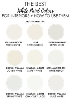 the best white paint colors for interior and how to use them