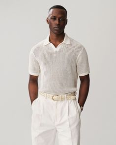 Aime Leon Dore, Paul Newman, Dean Martin, Black Men Fashion, White Outfits, Mens Summer, A Man, Casual Button Down Shirt