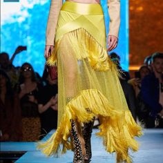 Host Pick Original $1200 Nwt - Inside Sticker Tag Only As Pictured, Used In Dvf Runway Show! Open To Reasonable Offers Dvf Diane Von Furstenberg Dvf Diane Von Furstenberg, Fringe Fashion, Yellow Skirt, Fun Pants, Flowing Skirt, Yellow Fashion, Diane Von, Von Furstenberg, Diane Von Furstenberg