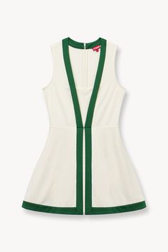 STAUD CROSS-COURT DRESS IVORY COURT GREEN Court Dresses, Tennis Dress, Sleeveless Mini Dress, Flared Skirt, Spring 2024, Flare Skirt, Dress Making, Athleisure, What To Wear