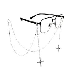 PRICES MAY VARY. Versatile Design: This 3-in-1 accessory functions as an eyeglasses chain, mask chain, or stylish necklace, making it perfect for any occasion Unique Pendant: This eyeglass chain is adorned with a charming unique pendant that adds a whimsical touch to your look Adjustable and Secure: Featuring adjustable metal coil retaining loops on both ends, it easily fits most eyeglass frames and ensures your eyewear stays secure Quality Materials: Crafted with 14K gold brass fittings, this h Glasses Accessories Jewelry, Glasses Accessories Chain, Trendy Silver Glass Glasses Chains, Glasses Chain Fashion, Glasses Chain Aesthetic, Accesorios Dark, Grunge Glasses, Glasses With Chain, Eyeglasses Chains