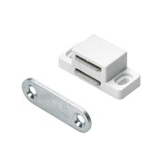 an image of a white door handle and latch on a white background with clippings