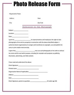 a photo release form is shown