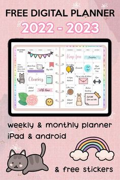 Free Digital Planner 2022 2023 Free iPad Planner Goodnotes Planner Templates Android Planner week...